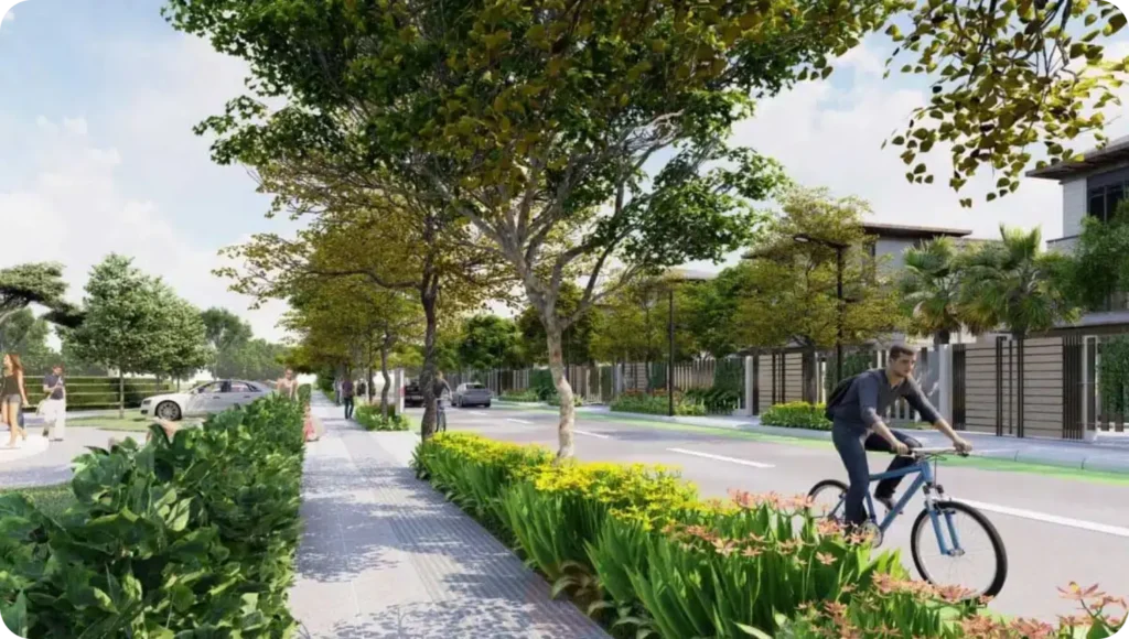 Đường nội khu rợp bóng cây The One World Bình Dương