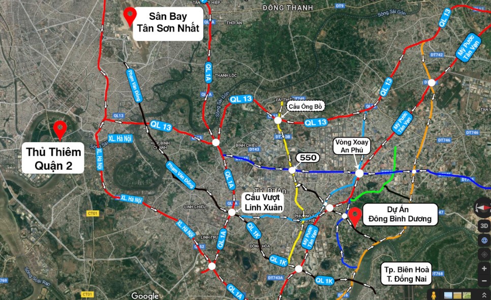Hệ thống giao thông kết nối vùng khu đô thị Đông Bình Dương