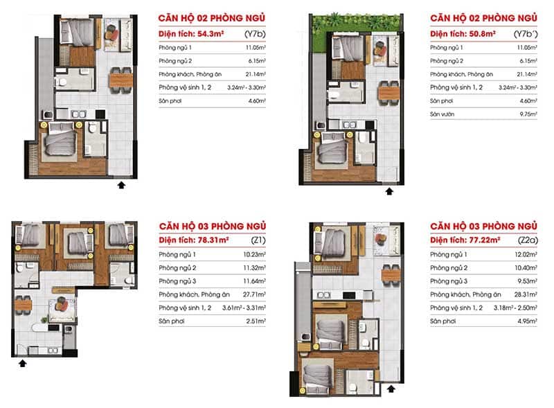 Layout căn hộ Marina Tower Bình Dương