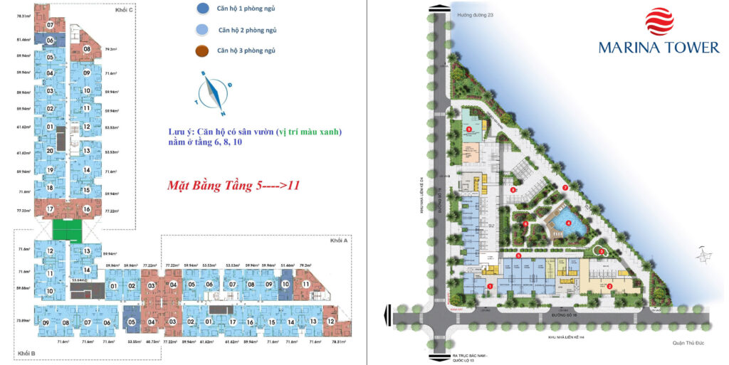 Mặt bằng Marina Tower Bình Dương