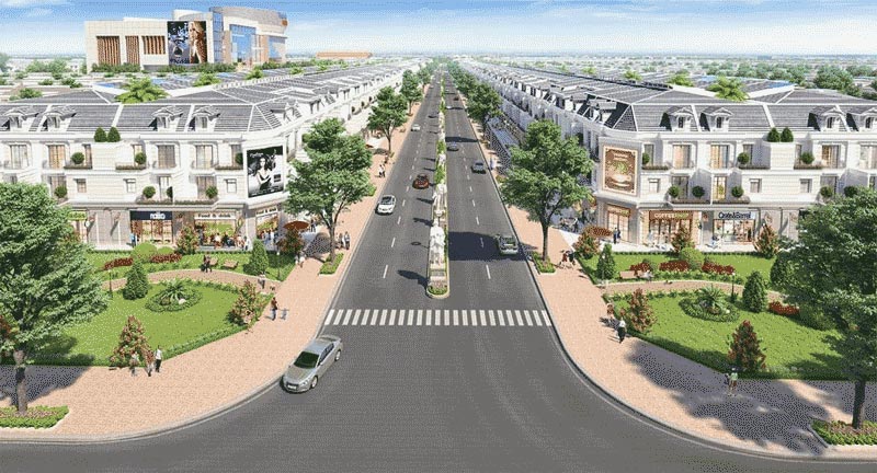Phối cảnh góc phố khu đô thị Đông Bình Dương