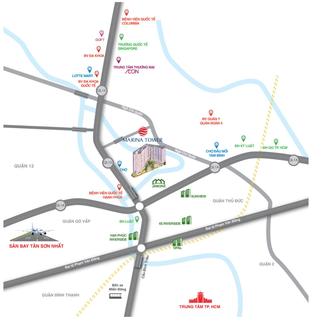 Vị trí Marina Tower Bình Dương