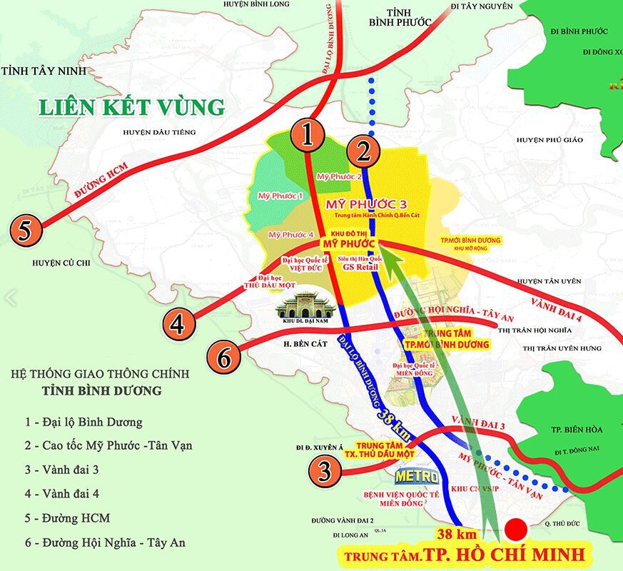 Vị trí khu đô thị Mỹ Phước 3