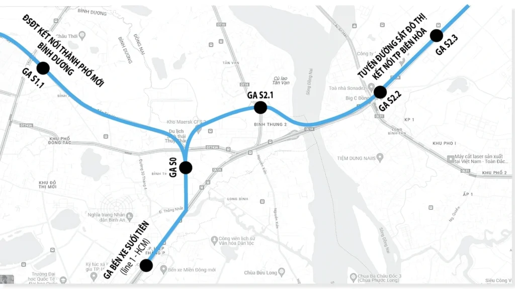 Hướng metro kết nối TP.HCM – Dĩ An – Bình Dương