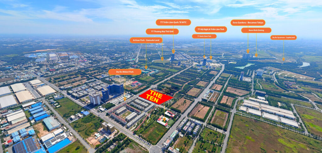 Khu vực xung quanh dự án Midori Park The Ten Bình Dương