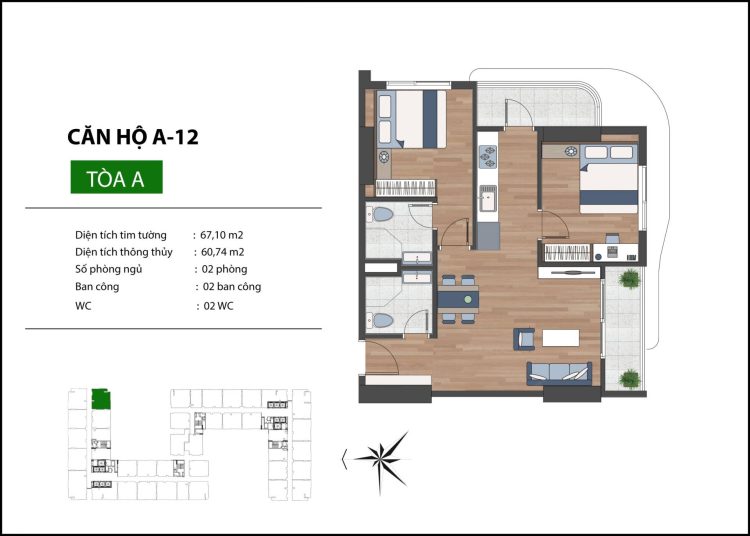 Layout căn hộ dự án căn hộ Ben Hill Bình Dương