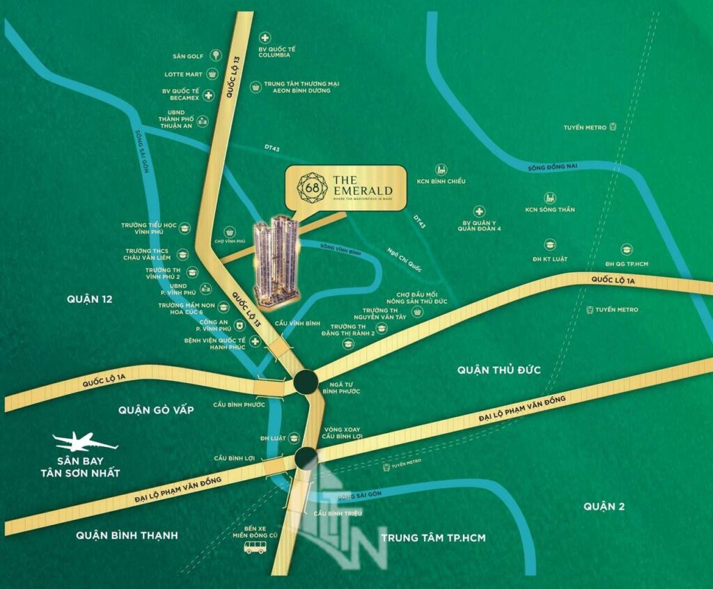 Vị trí The Emerald 68 Thuận An Bình Dương
