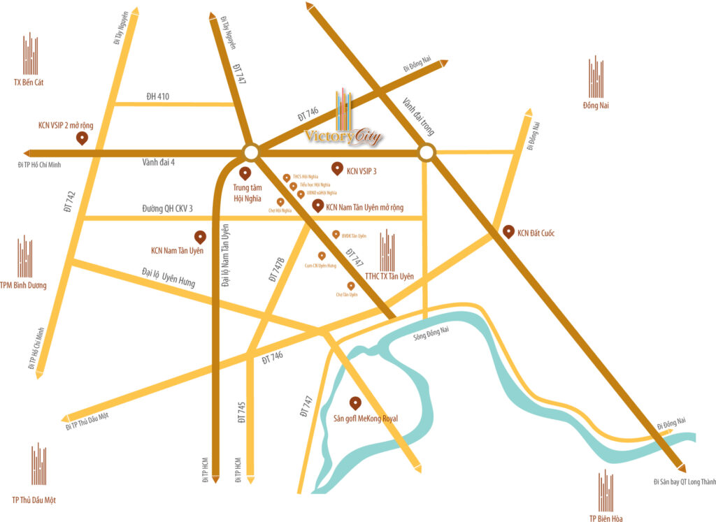 Vị trí Victory City Tân Uyên Bình Dương