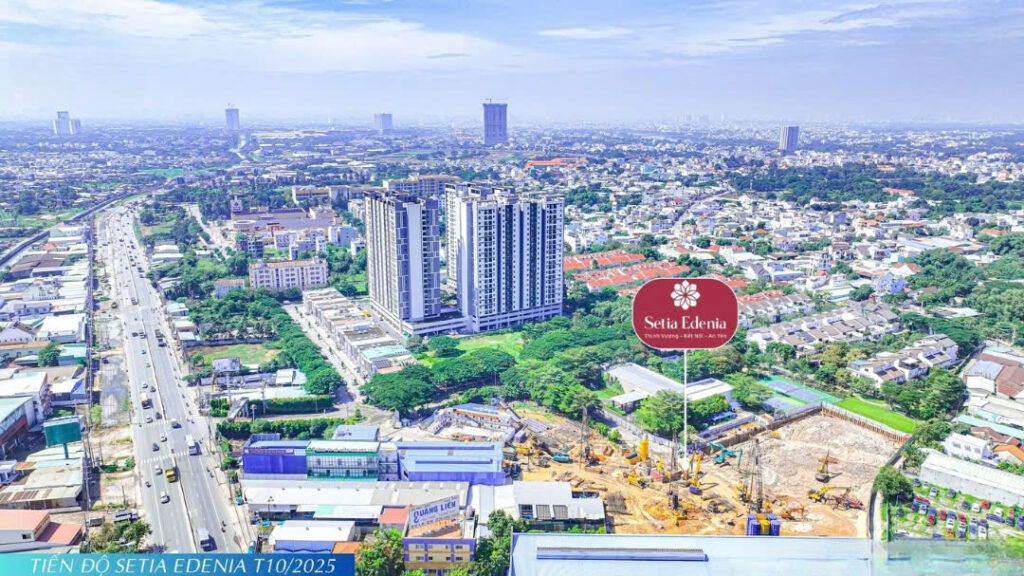 tiến độ thi công Setia Edenia